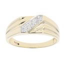 9ct Yellow Gold 0.05ct Diamond Signet Ring