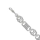 Silver Patterned Stars And Bars Bracelet 9" By Icesia