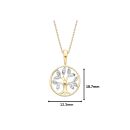 18ct Yellow ﻿Gold on Sterling Silver Diamond Tree of Life Pendant Necklace