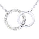 9ct White Gold Diamond Circle Necklace