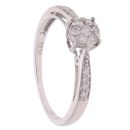 9ct White Gold 0.25ct Diamond Cluster Ring