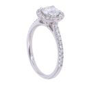 Platinum 1.00ct Brilliant Cut Diamond Halo Cluster Ring