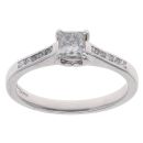 Platinum 0.65ct Princess Cut Diamond Solitaire Ring