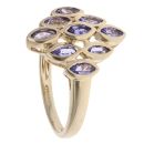 9ct Yellow Gold Tanzanite Cluster Ring
