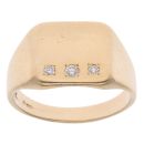 9ct Yellow Gold 0.05ct Diamond Signet Ring
