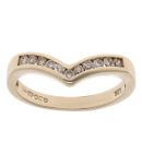9ct Yellow Gold 0.25ct Brilliant Cut Diamond Wishbone Ring