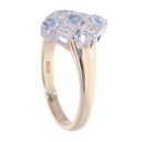 9ct Yellow Gold Created Blue Topaz And Diamond Ring