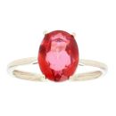 9ct Yellow Gold Single Stone Red Gemstone Ring