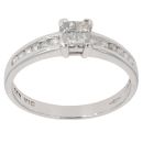 9ct White Gold 0.33ct Princess and Brilliant Cut Diamond Cluster Ring