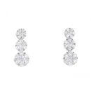 Silver Cubic Zirconia Trio Cluster Drop Set