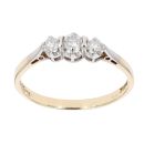 9ct Yellow Gold 0.25ct Diamond Trilogy Ring