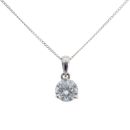 18ct White Gold 0.65ct Diamond Solitaire Pendant and Chain 18"