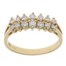18ct Yellow Gold 0.50ct Brilliant Cut Diamond Two Row Ring