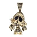 9ct Yellow Gold Cubic Zirconia Ghost Face Figure Pendant
