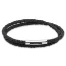 Black Leather Double Bracelet