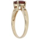 9ct Yellow Gold 0.03ct Diamond and Garnet Single Stone Ring
