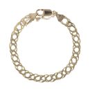 9ct Yellow Gold Double Link Curb Bracelet 7"