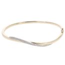 9ct Yellow And White Gold 0.15ct Brilliant Cut Diamond Bangle