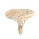14ct Yellow Gold Oval Patterned Ring