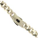 14ct Yellow Gold Monaco Patterned Curb Alternate Flex Lock Chain 24"