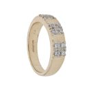 9ct Yellow Gold Triple Cubic Zirconia Cluster Ring