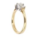18ct Yellow Gold 0.50ct Princess Cut Diamond Trilogy Ring