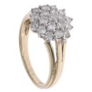 9ct Yellow Gold 1.00ct Brilliant Cut Diamond Cluster Ring