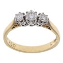 18ct Yellow Gold 0.50ct Brilliant Cut Diamond Trilogy Ring