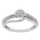 9ct White Gold 0.20ct Diamond Cluster Ring