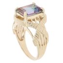 9ct Yellow Gold Mystic Topaz Solitaire Ring