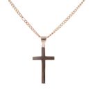 9ct Rose Gold Cross Pendant And Chain 18"