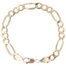9ct Yellow Gold Figaro Bracelet 9"