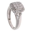 9ct White Gold 0.56ct Brilliant Cut Diamond Cluster Ring