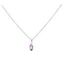 925 Sterling Silver Amethyst Solitaire Pendant And Chain 18"