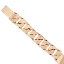 9ct Yellow Gold Curb Bark ID Bracelet 8.5"