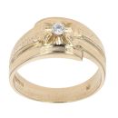 9ct Yellow Gold Cubic Zirconia Signet Ring