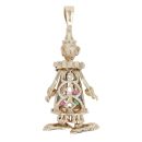 9ct Yellow Gold Multi-Gemstone Clown Pendant