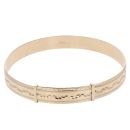 9ct Yellow Gold Patterned Milgrain Bangle