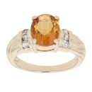 9ct Yellow Gold Citrine And Cubic Zirconia Ring
