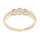 9ct Yellow Gold 0.20ct Brilliant Cut Diamond Trilogy Ring