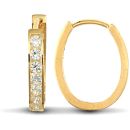 9ct Yellow Gold Cubic Zirconia Set Oval Huggie Earrings