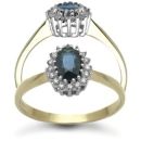 9 Carat Yellow Gold 0.12pts Diamond & Sapphire Ring