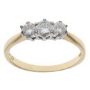 18ct Yellow Gold 0.50ct Diamond Trilogy Ring