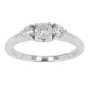 14ct White Gold 0.50ct Diamond Trilogy Ring
