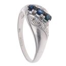 18ct White Gold 0.05ct Diamond and Sapphire Ring