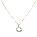 9ct Yellow Gold 0.05ct Diamond And Tanzanite Wreath Style Pendant And Chain 20"