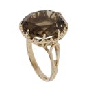 9ct Yellow Gold Smokey Quartz Single Stone Ring