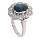 18ct White Gold 1.20ct Diamond And Sapphire Cluster Ring