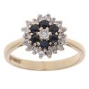 9ct Yellow Gold Sapphire And Cubic Zirconia Ring