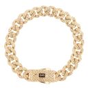 14ct Yellow Gold Monaco Patterned Curb Classic Flex Lock Bracelet 8.5"